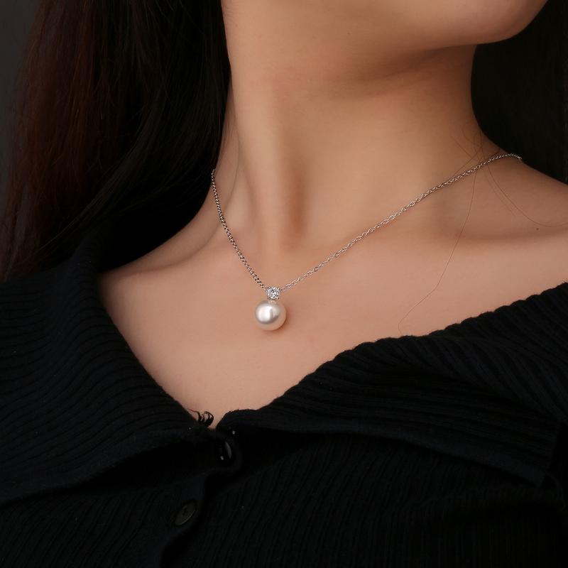 Phụ Kiện Dây Chuyền Xương Đòn, Bán Chạy, Thiết Kế Độc Đáo Đơn Giản Và Cổ Điển Vòng Cổ Mặt Dây Chuyền Ngọc Trai Đơn, Dành Cho Phụ Nữ, Dễ Phối Đồ, Cảm Giác Cao Cấp 3