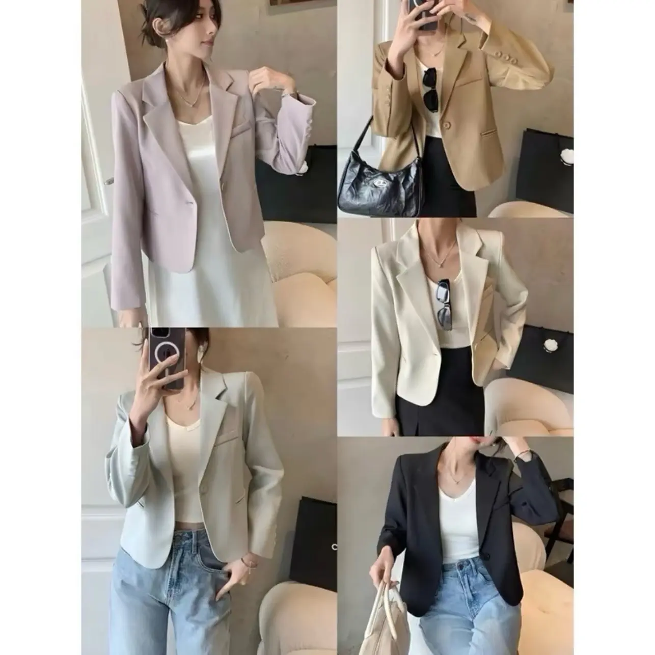 Áo Blazer boiling dáng ngắn dài tay free size