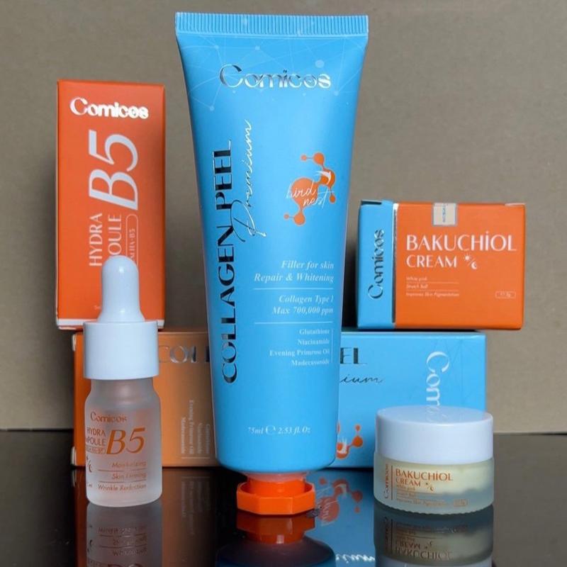 COMBO (Mua 1 Được 5) PEEL COLLAGEN 4K + SERUM B5 + KEM FACE BAKUCHIOL + SỮA RỬA MẶT + KEM CHỐNG NẮNG Skincare Peel Da 3