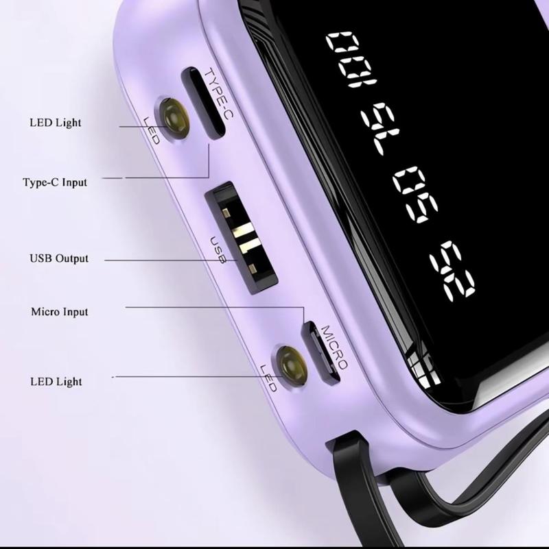 Product Introduction of JHS KC58 20000mah Fast Charger Powerbank With LED Emergency Light COD 3