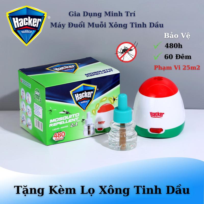 [Chính Hãng] Máy Đuổi Muỗi Xông Tinh Dầu Hacker Tặng Kèm Lọ Tinh Dầu Đuổi Muỗi