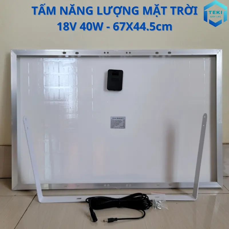 TẤM PIN NĂNG LƯỢNG MẶT TRỜI MONO 18V 40W 67x44.5cm - TEKI 4