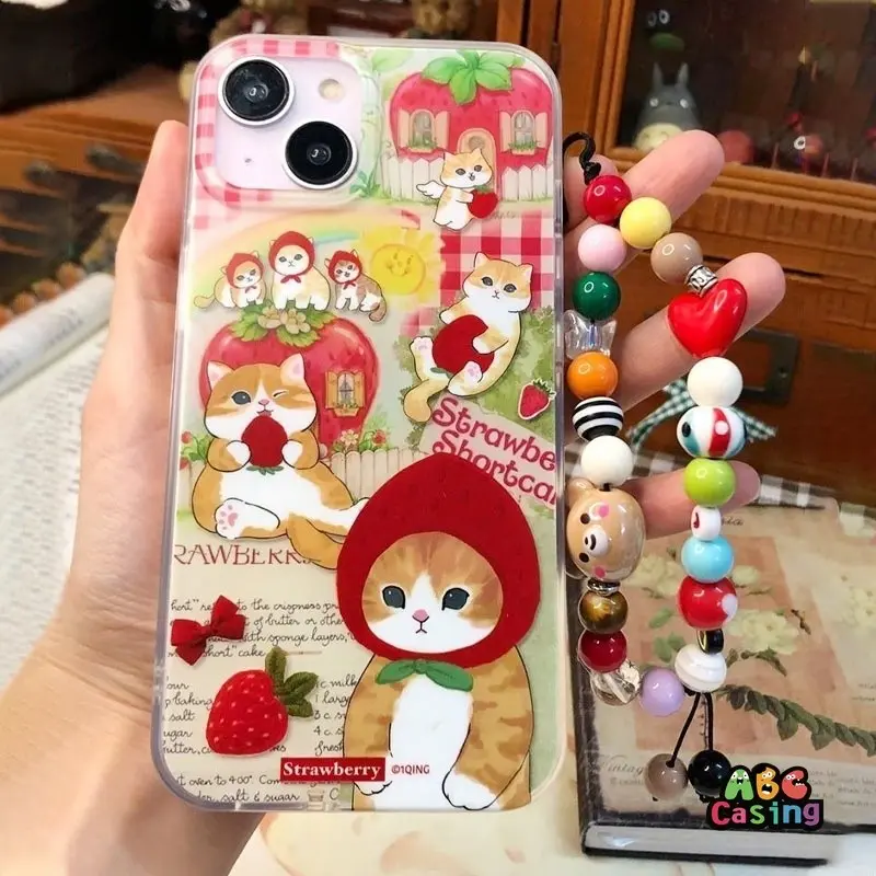 Casing Untuk Samsung A05s A35 A54 A06 A12 A15 A24 A03 A14 A03s A13 A33 A05 A04 A04E A04s A55 A52 A10s A50s A34 A50 A20s A51 A53 A02s A52s M11 M12 A22 A32 A11 A20 A30s A21s A30 A31 A25 A23 Gelang Bear Kelinci Bahasa Inggris Lucu Anak Kucing Strawberry Case