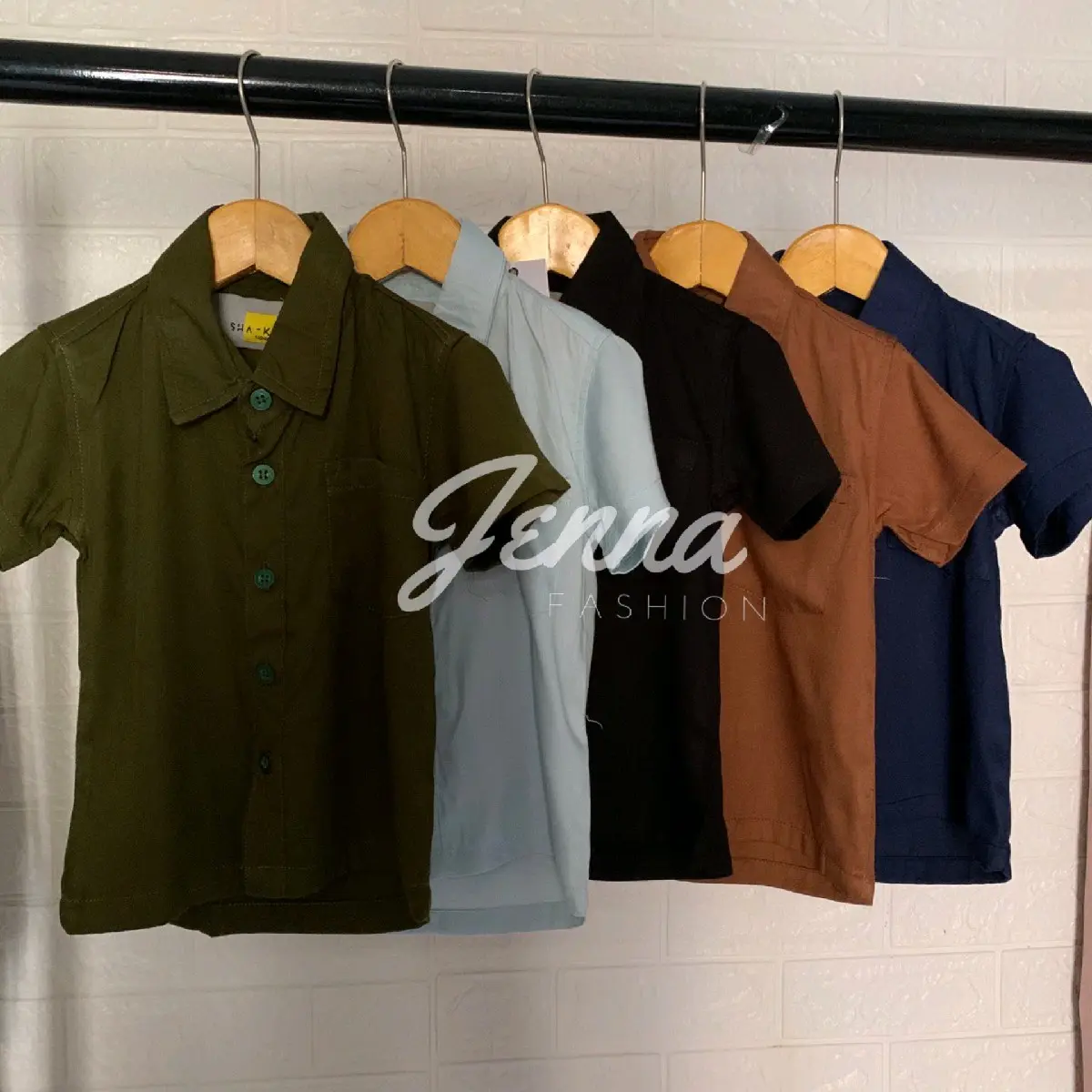 COUPLE KEMEJA ATASAN AYAH IBU DAN ANAK UNISEX BAHAN RAYON TWILL (HARGA TERPISAH)