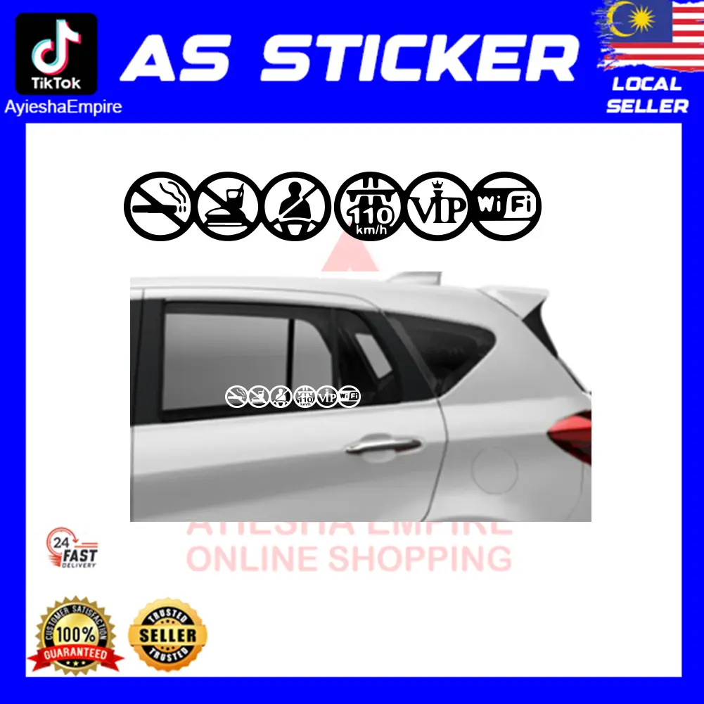 sticker WIFI BULAT CERMIN VIP NO SMOKING DLL 2PCS