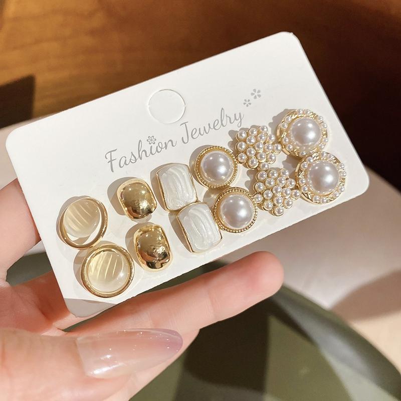  Bộ Bông Tai Kim Thép 12 Chiếc Thiết Kế Hình Học Và Tròn Phong Cách Pháp Giá Cả Phải Chăng Phụ Kiện Sang Trọng Thời Trang Cao Cấp 