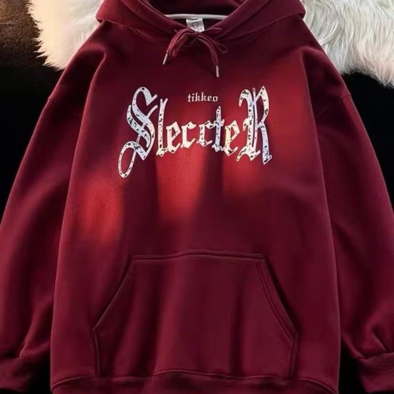 Áo hoodie form rộng nam nữ vải nỉ bông dày dặn sleccter Menswear Dài Tay 1