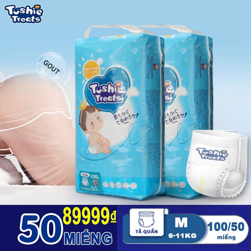  50 miếng Tã quần Tã dán xuất nhật Tushie Treats  đủ size NB S M L XL XXL XXXL 