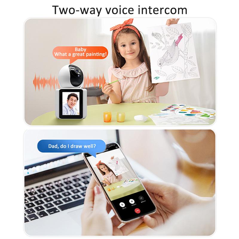 Product Introduction of Intelligent surveillance camera visual two-way video call one-click call home baby monitor with screen 6