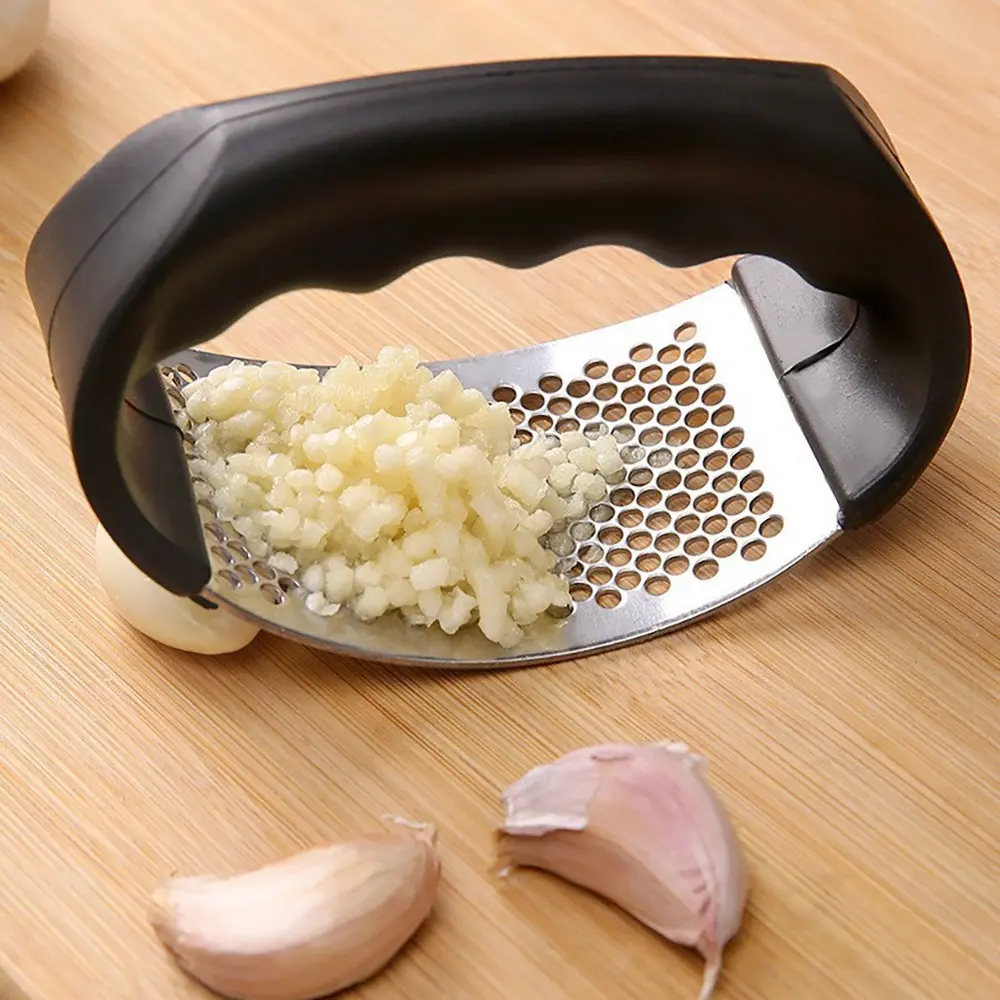 Penekan bawang putih tahan karat, Penghancur bawang putih manual cincin ringkas, alat dapur, penghancur bawang putih untuk rumah Dapur Keluli