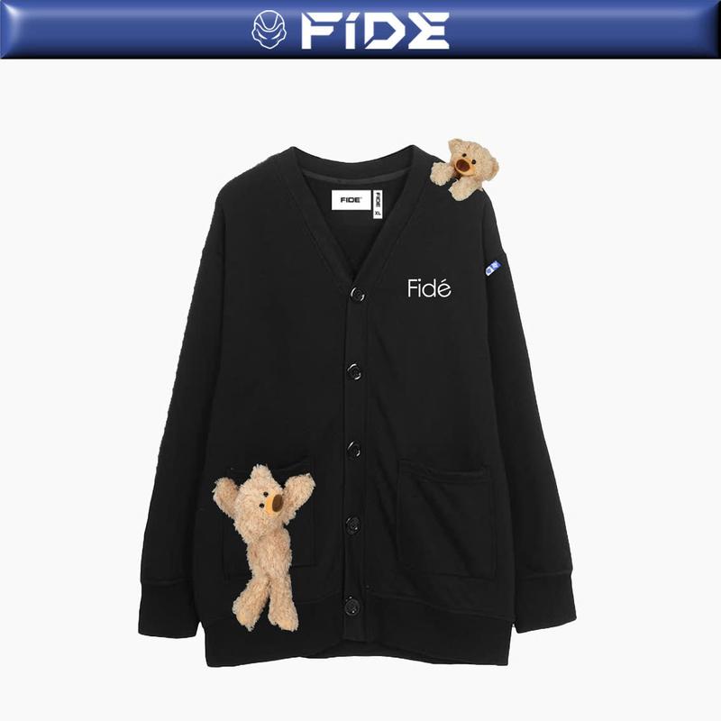  Áo Cardigan FIDE TEDDY áo khoác Cotton đính gấu- CAR12  Tặng gấu  Menswear 