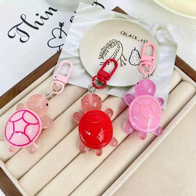 Single Piece Acrylic Luminous Turtle Keychain - Durable Carabiner Clip, Novelty Birthday Gift, Festival Accessory, Decorative Musical Keyring for Bags & Keys 2