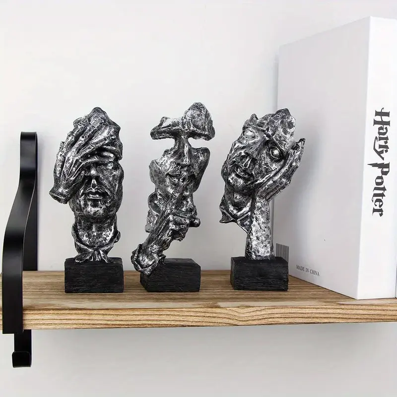Abstract Thinker Statue, 3 Counts/set Creative Modern Resin Statue, Thinker Statue Sculpture, Room Decor, Home Office 6