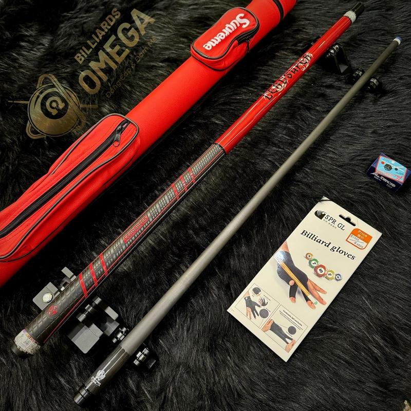 Leadsuper Dragon Red | Cơ/Gậy Bida Lỗ Ngọn Công Nghệ Carbon Black Power DK (Tặng Kèm Phụ Kiện)