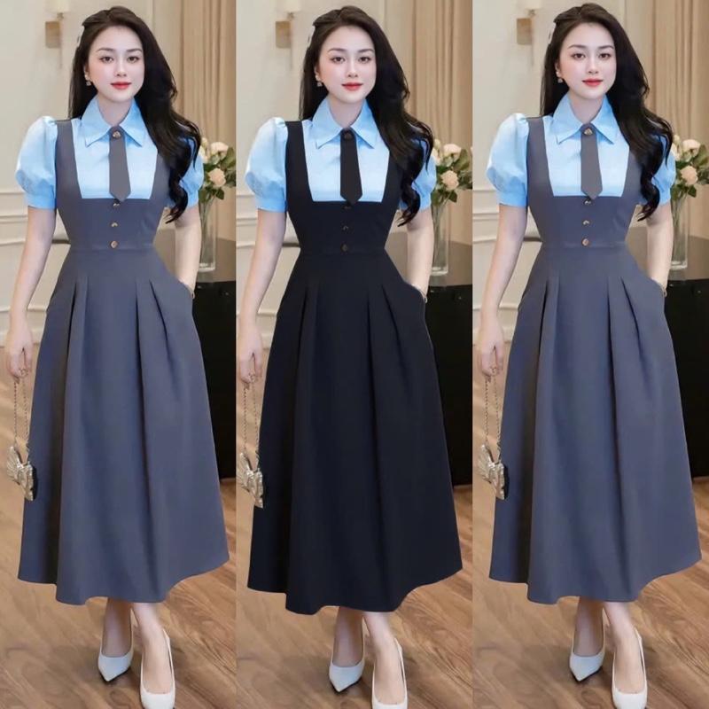 [Mẫu Mới] FREESHIP Váy thiết kế EllY N023 dành cho nữ thiết kế dáng tiểu thư tay lỡ thời trang phù hợp đi làm chơi đi dự tiệc có đủ size Váy nữ XS_S_M_L_XL_XXL  Dress Women