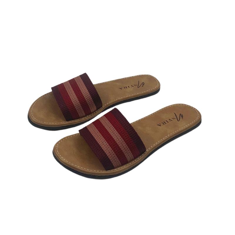 Insyira - Sandal Wanita Renata / Sandal Selop Wanita Non Slip / Sandal Rajut Coklat Hitam 7