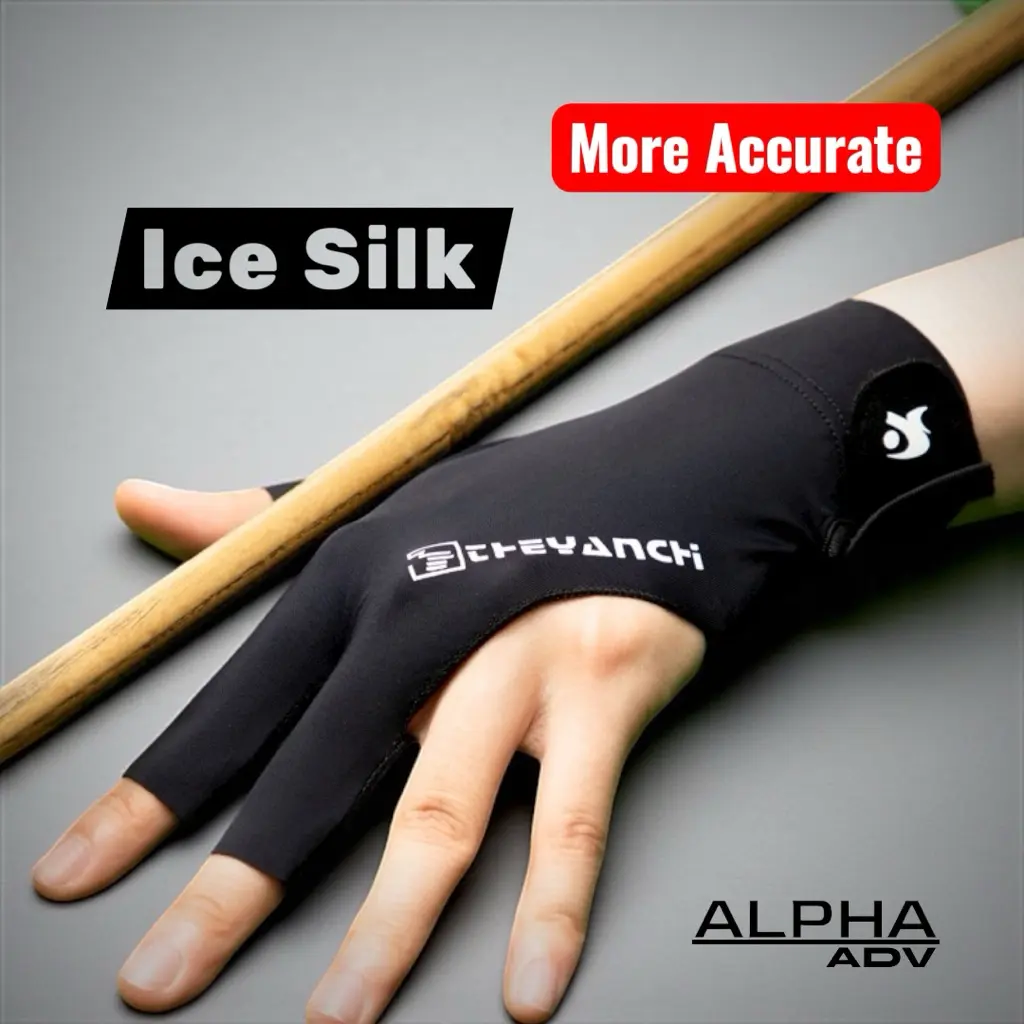 ALPHA ADV Sarung Tangan Billiard Bilyard Premium Profesional Anti Slip Pilihan Kanan Kiri