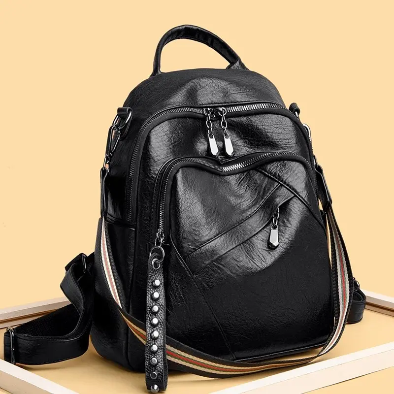 Allie.id - Yuna Tas Ransel Punggung Wanita Semi Kulit Sekolah Backpack