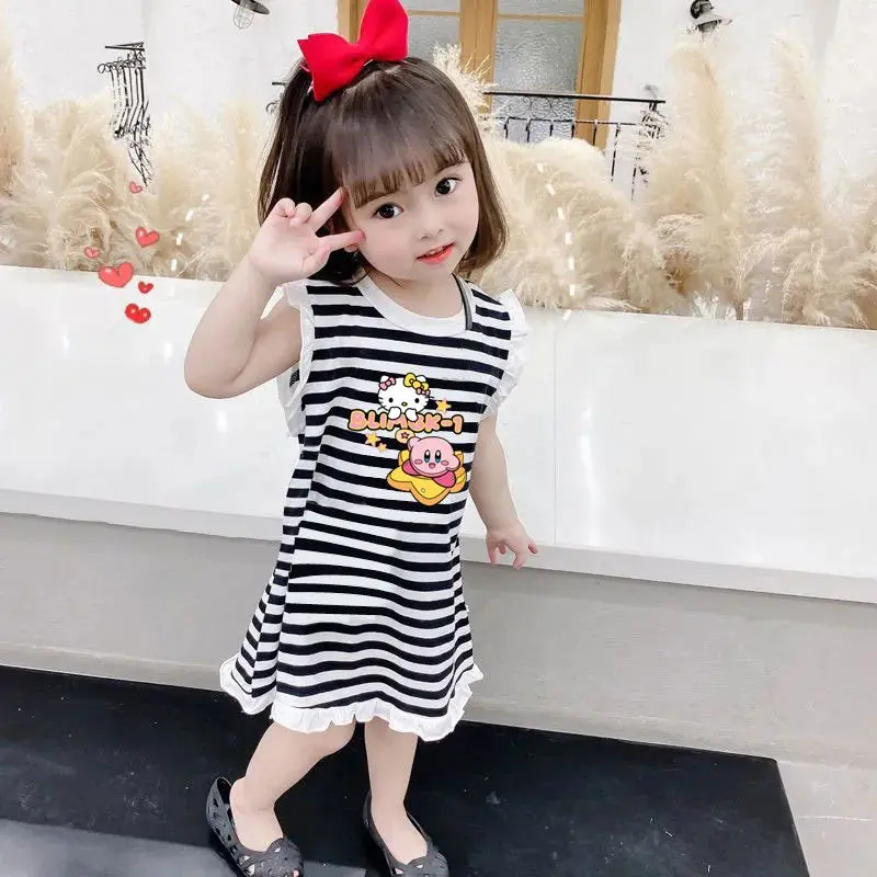 Váy Áo Thun Cho Em Bé Gái, Bộ Sưu Tập Mùa Hè Mới 2024, Không Tay, Sành Điệu, Phong Cách Thường Ngày Thích Hợp Cho Trẻ Mới Biết Đi, Váy Bé Gái Công Chúa Dễ Thương