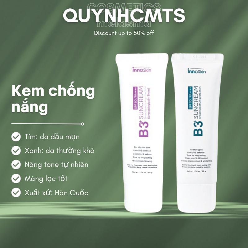 Kem Chống Nắng Innoskin B3 Suncream 50g Hỗ Trợ Bảo Vệ Da Tối Ưu - Kem Chống Nắng Skincare - Sunscreen Chăm Sóc Da