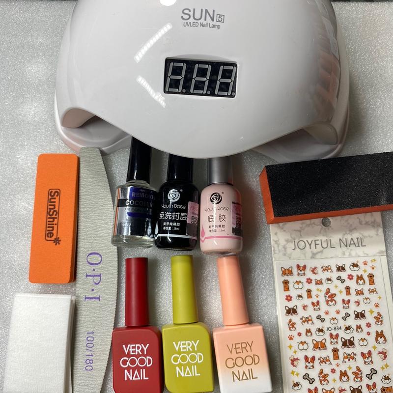 Combo làm nail cơ bản tại nhà (12 sản phẩm, 3 chai sơn ngẫu nhiên) Độ bóng cao Độ bóng cao Bền Nữ