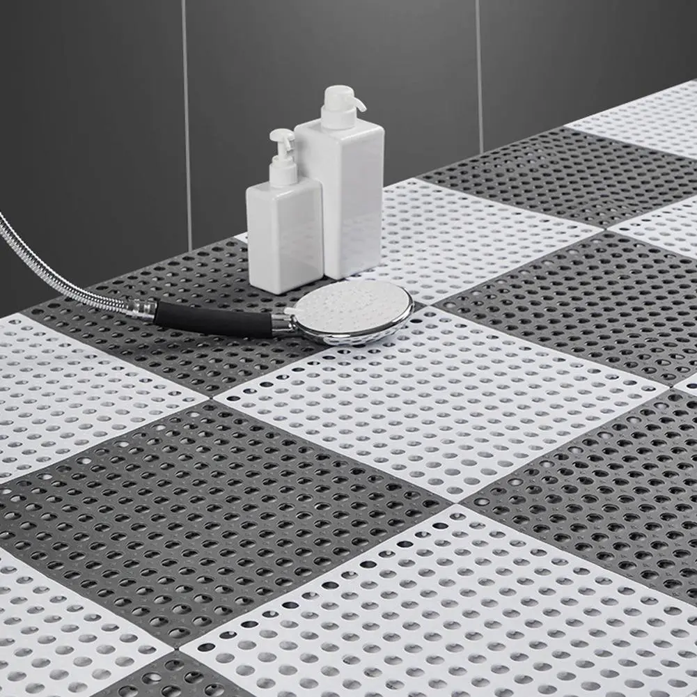 1Pc Bathroom Anti-slip Mat Splicing Can Be Cut Shower Mat Paving Mat Bathroom Waterproof Foot G6S4