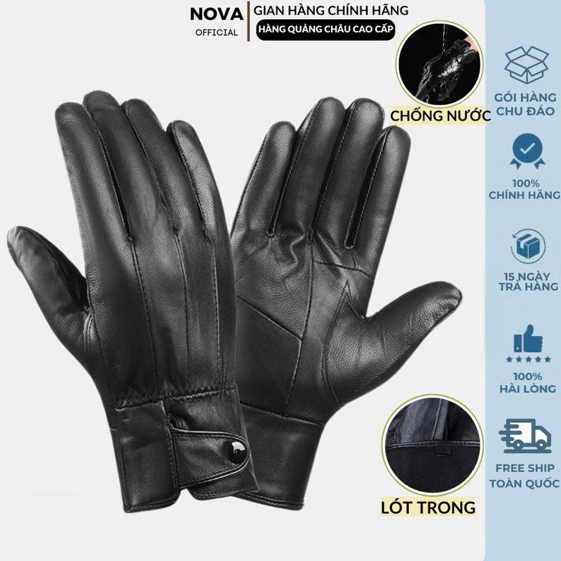 Găng tay nam nữ Bao tay da NOVA mùa đông Tất tay chống nước lót nỉ bên trong giữ ấm chống lạnh thời trang
