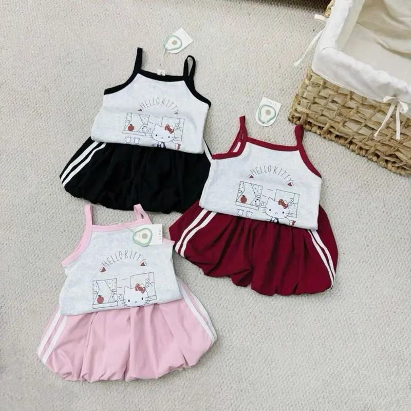 Set Áo Hai Dây Thun Và Quần Bí Siêu Đáng Yêu