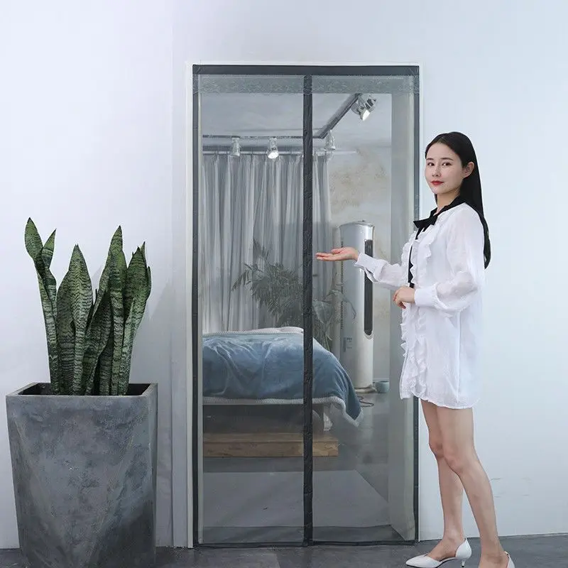 Rèm chống muỗi, Chất liệu Velcro và từ tính, Thiết kế cửa đôi, Tự dính, Không có lỗ, Lưới, Có Thể Tùy Chỉnh, Thích hợp cho rèm phòng ngủ mới, Hoàn hảo cho mùa hè