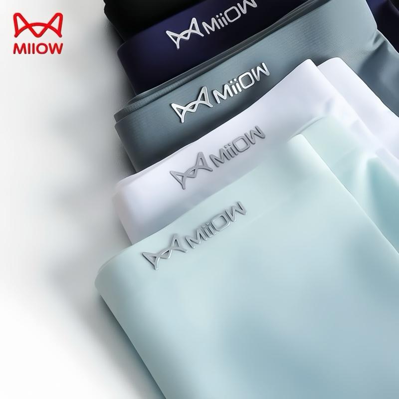 Combo 4 Quần Sịp Boxer Nam Vải Su Đúc Lụa Băng Miiow Cao Cấp Không Đường May Mềm Mịn Mát Mướt(Che tên sản phẩm) Quần Boxer Menswear quầnlót