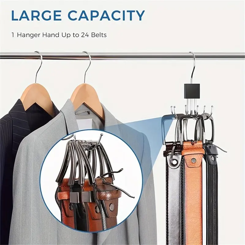 Rotating 6-claw Hook, 1 Count/2 Counts Multi-functional Rotating Hook for Coat, Hat, Scarf, Wardrobe Storage Hanger, Bag Storage Hook, Home Organizer, Household Items, Holder 3