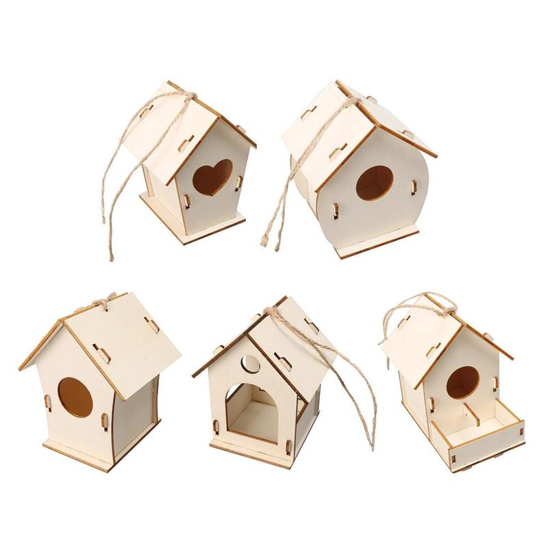 Product Introduction of 1 Pcs Mini Outdoor Hanging Bird Cage Wooden DIY Birdhouse Box Hanging Window Sparrow Bird Nest E0U5 27