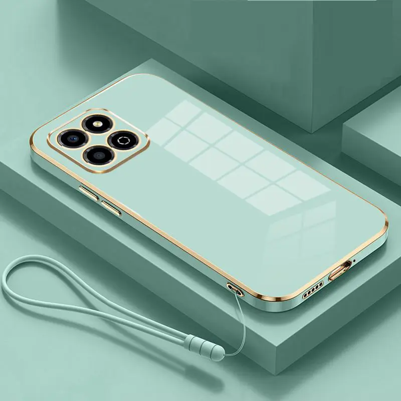 For Honor X7C X7A X7B X9A X9B X8A X8B X8C X6A X6B 6D Square Frame TPU Anti Fingerprints Phone Cover Honor 200 Pro Smart Plating Cellphone Case