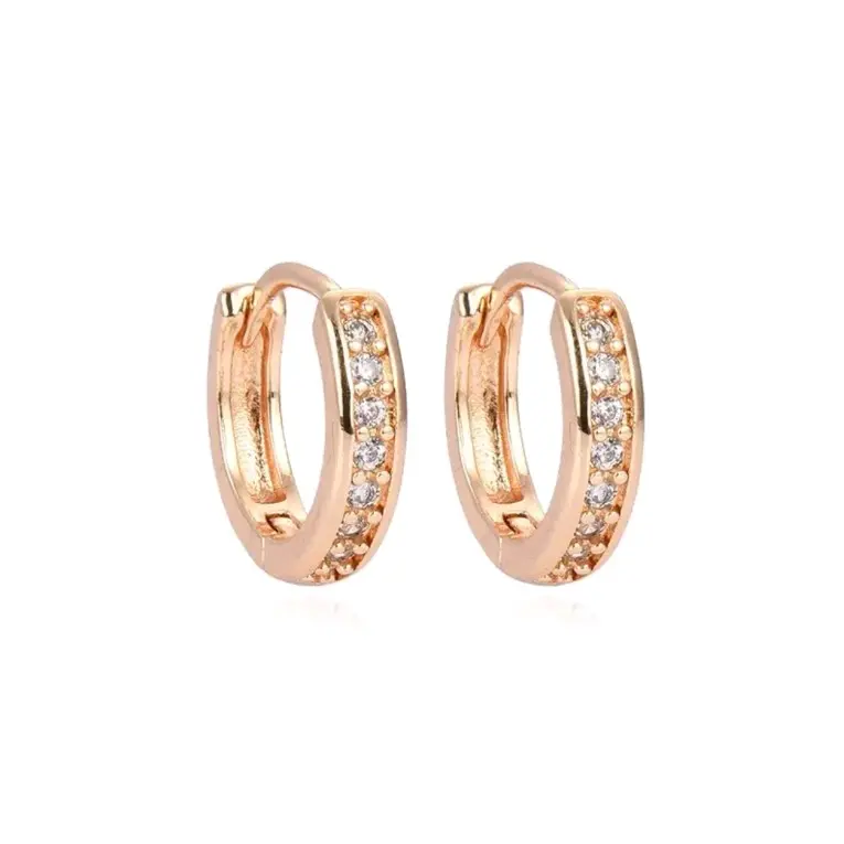 #105 Anting Jepit Permata TITANIUM - GOLD