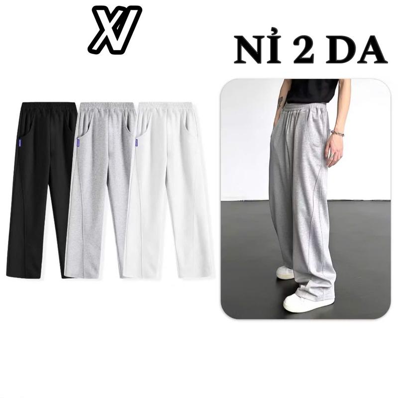 [ GIÁ ĐỘC QUYỀN QC ] nỉ Quần Dài Form Rộng vải nỉ 2 da Track Pants Unisex Nam Nữ Local Brand Đứng Form Co Giãn Tốt - Menswear Đen Ong Quần
