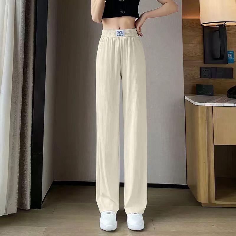 Quần Ống Rộng, Chất Liệu Lụa Lạnh Phong Cách Mùa Hè Mới Cho Nữ, Quần Ống Đứng Treo, Nhỏ Và Độc Đáo, Dễ Phối Đồ, Quần Thường Ngày 1