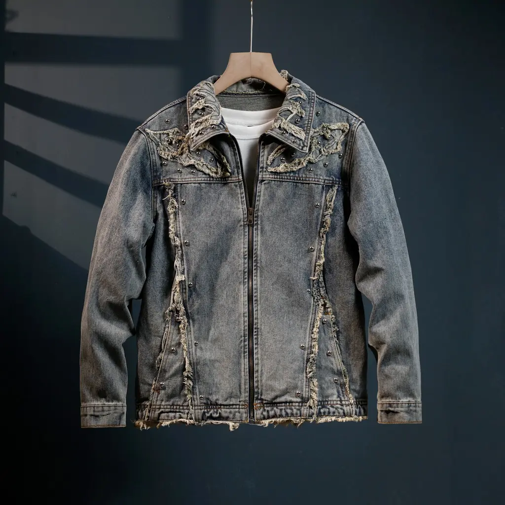 Áo Khoác Nam, Thời Trang, Phong Cách Cổ Điển Chất Lượng Cao, Làm Bằng Vải Denim Menswear Jacket