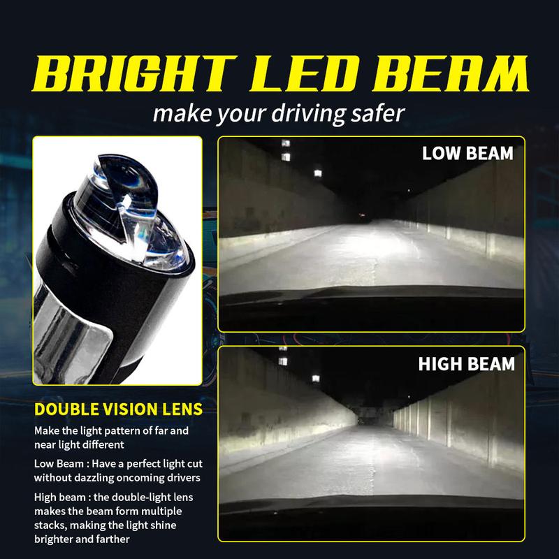 Product Introduction of H4 Bi LED Lenses Projector Headlight 6000K Dual Projector Lens Auto Bulbs 160W High Low Beam Car Motorcycle lamps With Turbo Fan 12