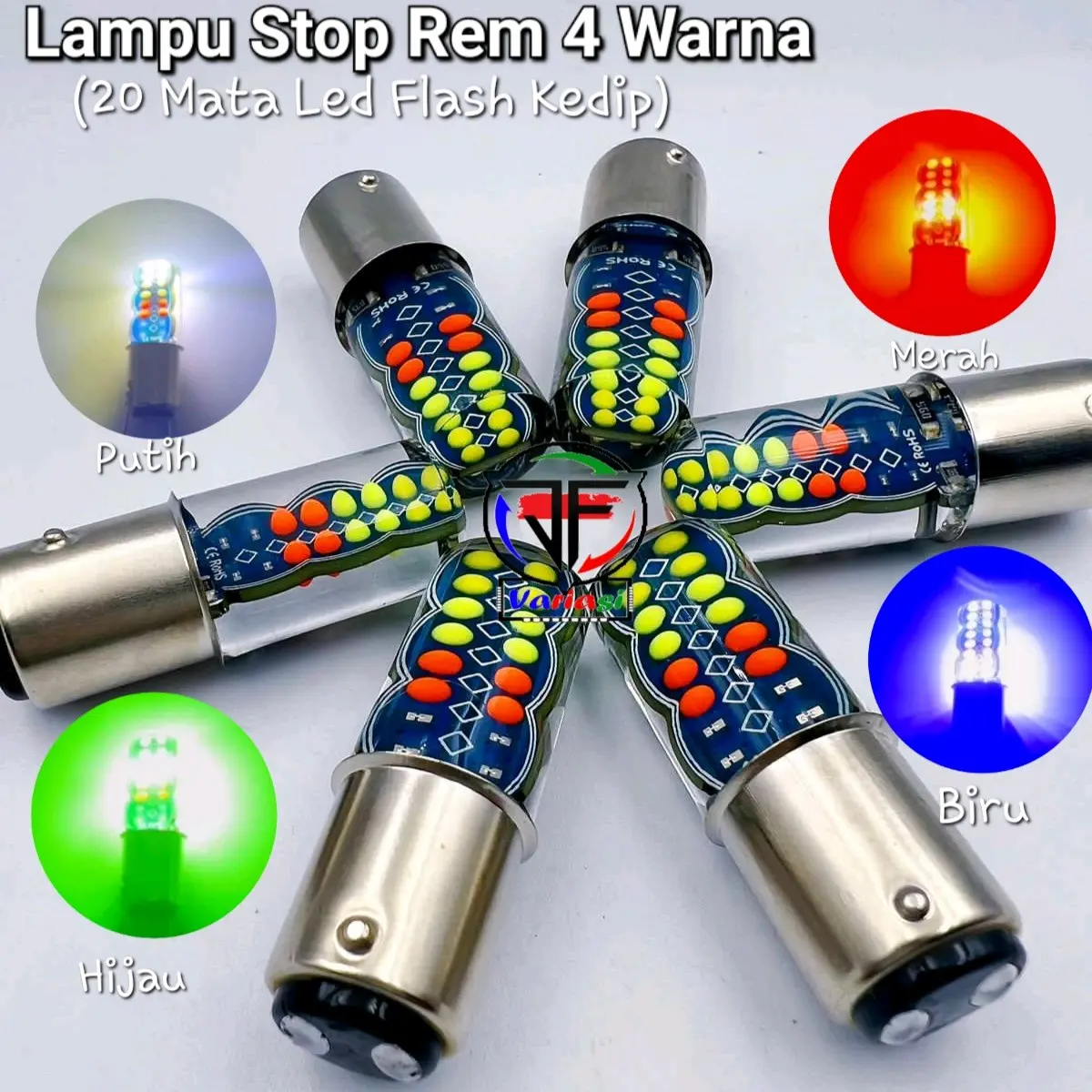 Lampu Stop Rem Belakang RGB Jelly 4 Warna 20 Mata Led 2 Mode Flash Kedip Universal Bisa Untuk Motor dan Mobil Car