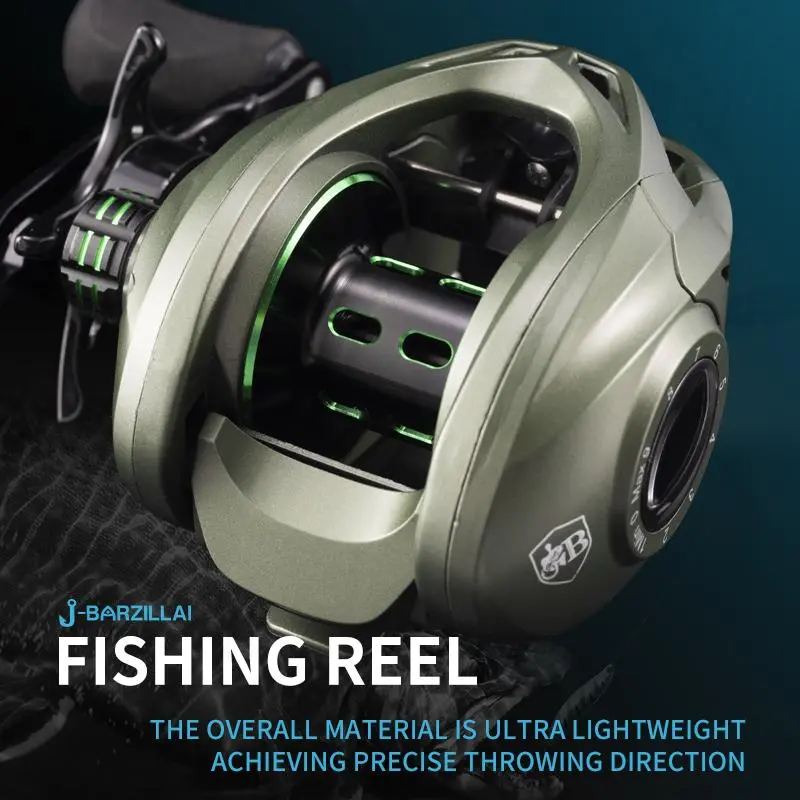 J-BARZILLAI 7.2:1 Gear Ratio Fishing Reel, High Strength Metallic Spool, High Speed Fishing Reel, Freshwater Fishing Gear, Outdoor Fishing Accessories 8
