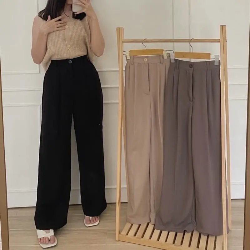 Ziva Kulot Crinkle HighWaist - Loose Pants - Celana Kulot Wanita Panjang Airflow 8