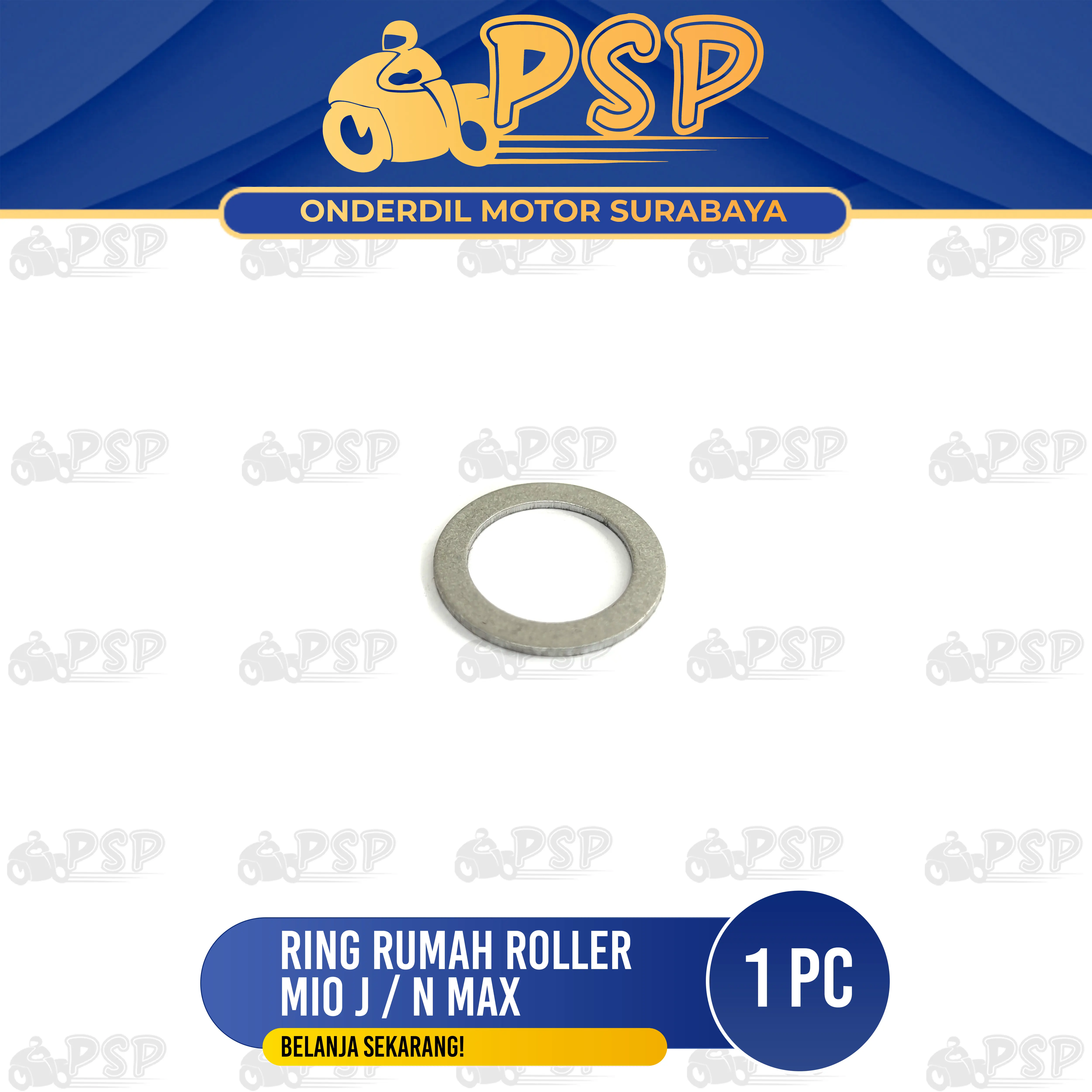 Ring Rumah Roller Mio J (Harga Per 1 PCS) - Ring Reng Plat Puli Pulli Puly Puley Polly Depan Diameter Dalam 16,5mm Yamaha Aerox 155 Fino Fi 125 Mio M3 Mio Soul GT Mio S Mio Z Soul 125 NMax N Max Xride Xeon