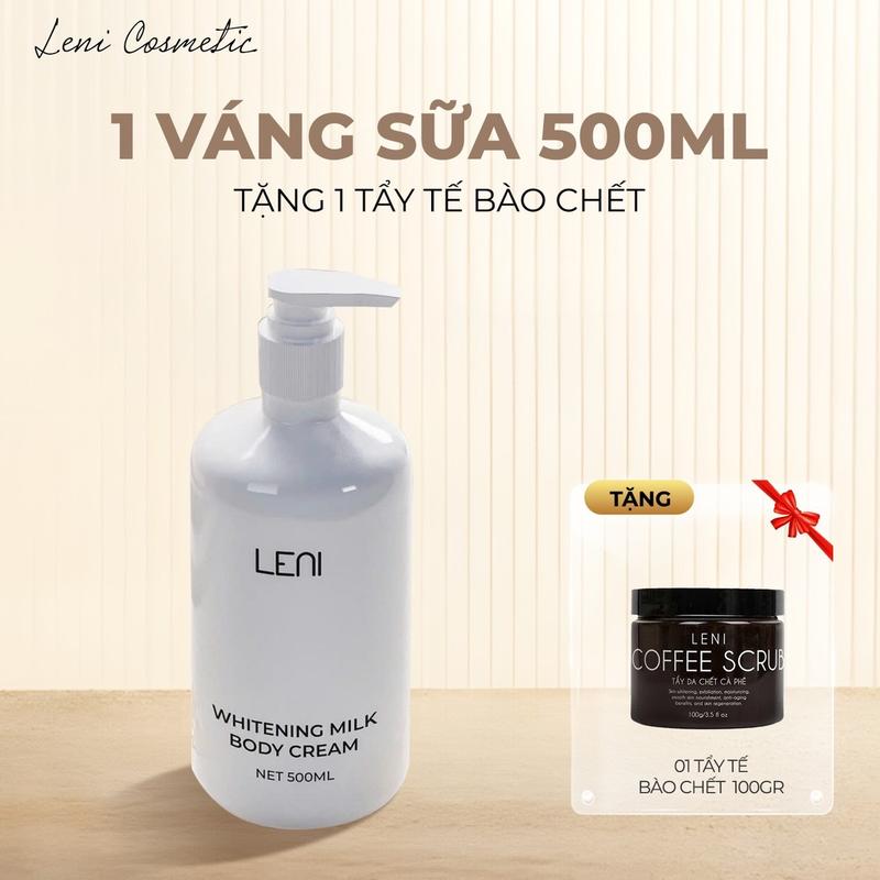 Tặng kèm 1Tẩy TBC và Oil Test KEM BODY VÁNG SỮA LENI 500ml Dưỡng Da Body k embody