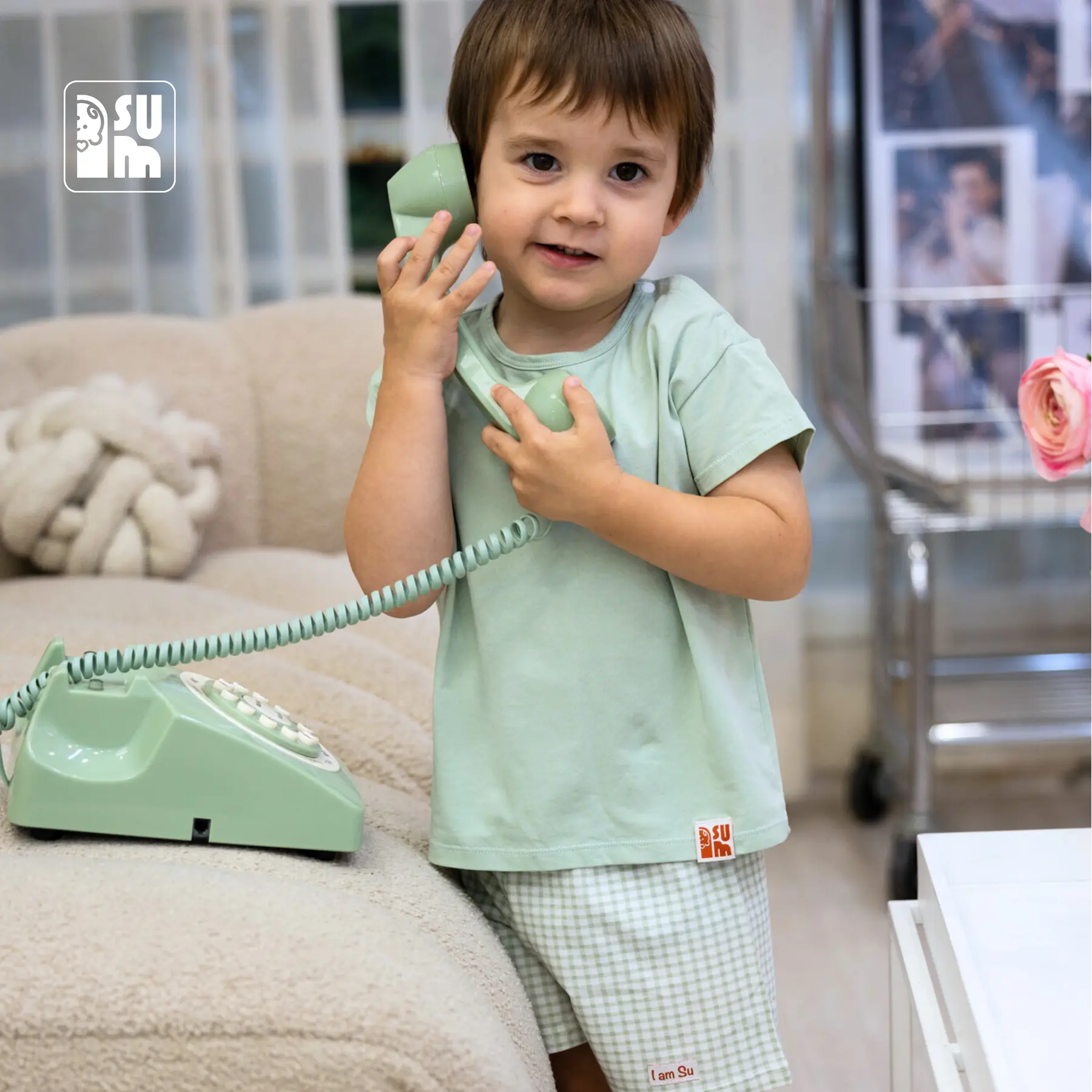 Bộ Quần Áo Bé Gái Bé Trai Checkie Vải Cotton Supima Mềm mại, Thoáng Khí Thương Hiệu I am SU