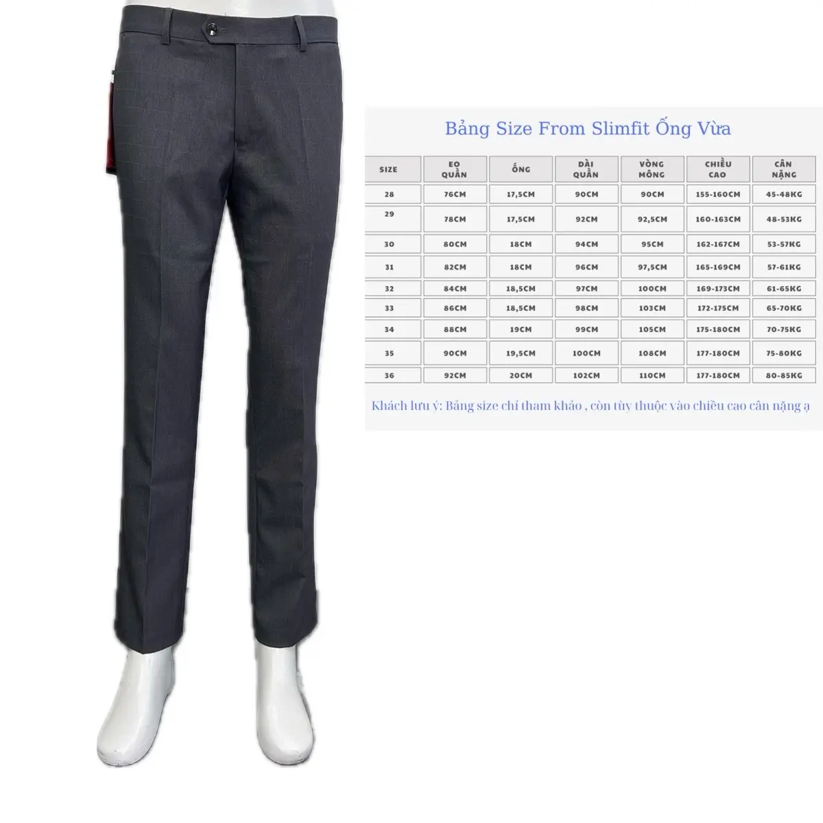 Quần Tây Nam Kẻ Mờ Ống Vừa 17-20cm Pants - Menswear Ong