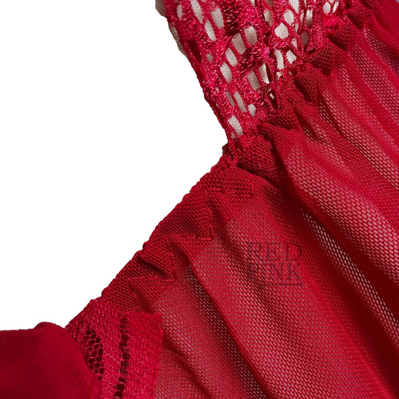 [Red Pink] Lingerie Dress Fit Hitam Big Jumbo Size Baju Tidur Daster Jumbo Wanita Premium X3P 6