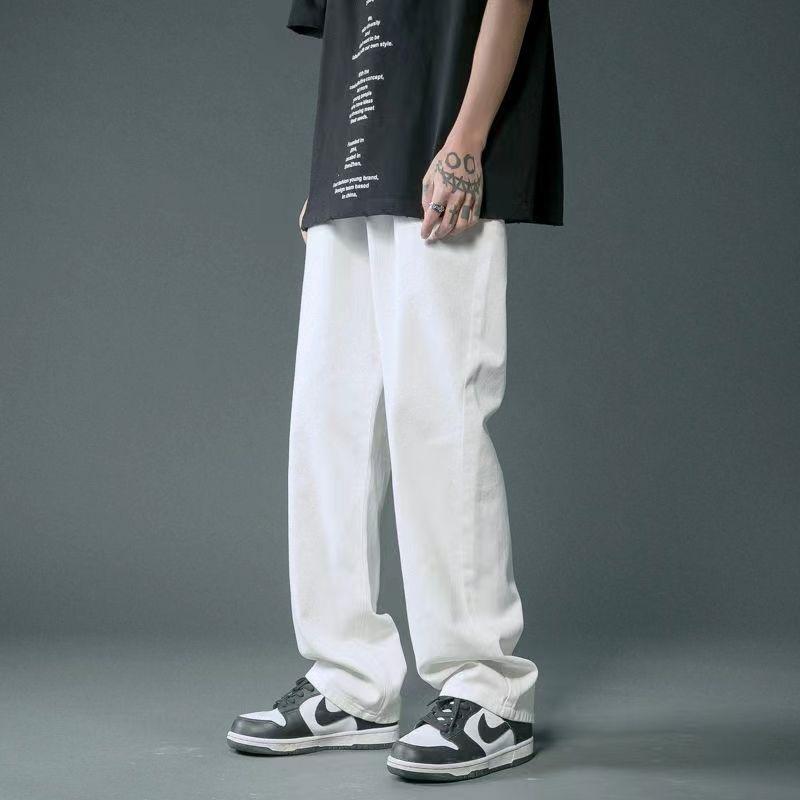 Product Introduction of Trendy Loose Fit Dad Jeans for Men - Korean Style Straight Wide Leg Baggy Pants with Dropped Crotch & Floor Length (Summer 2024 Casual Streetwear) 9
