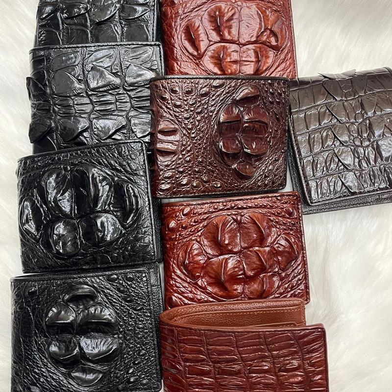 Ví cá sấu nguyên tấm Da tự nhiên đẹp phong cách