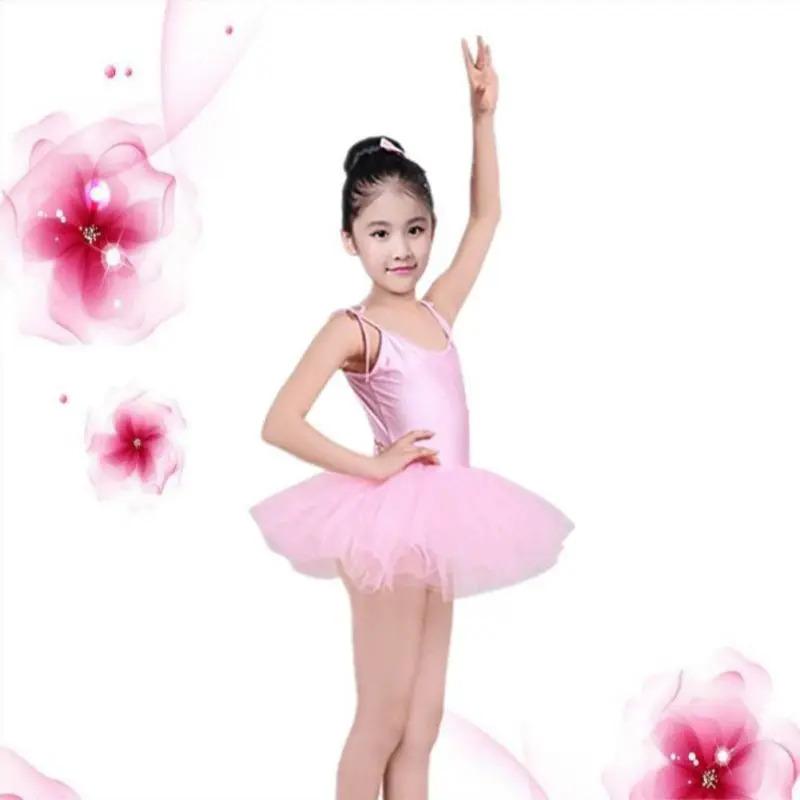 Product Introduction of Kids Ballet Dress Solid Suspender Ballet Skirt Elegant Tutu Children Dance Costumes Girls Ballroom Ballet Outfits Stage Clothing 3