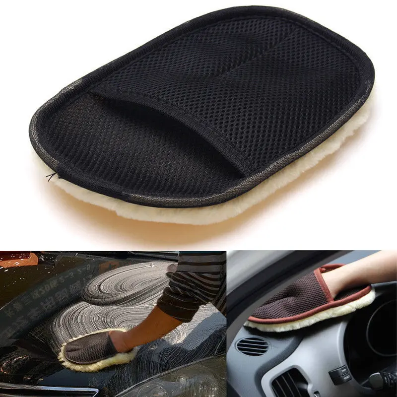 [stock]Car Imitated Artificial Wool Wash Cleaning Glove Soft Washer Mitt Clean Tool